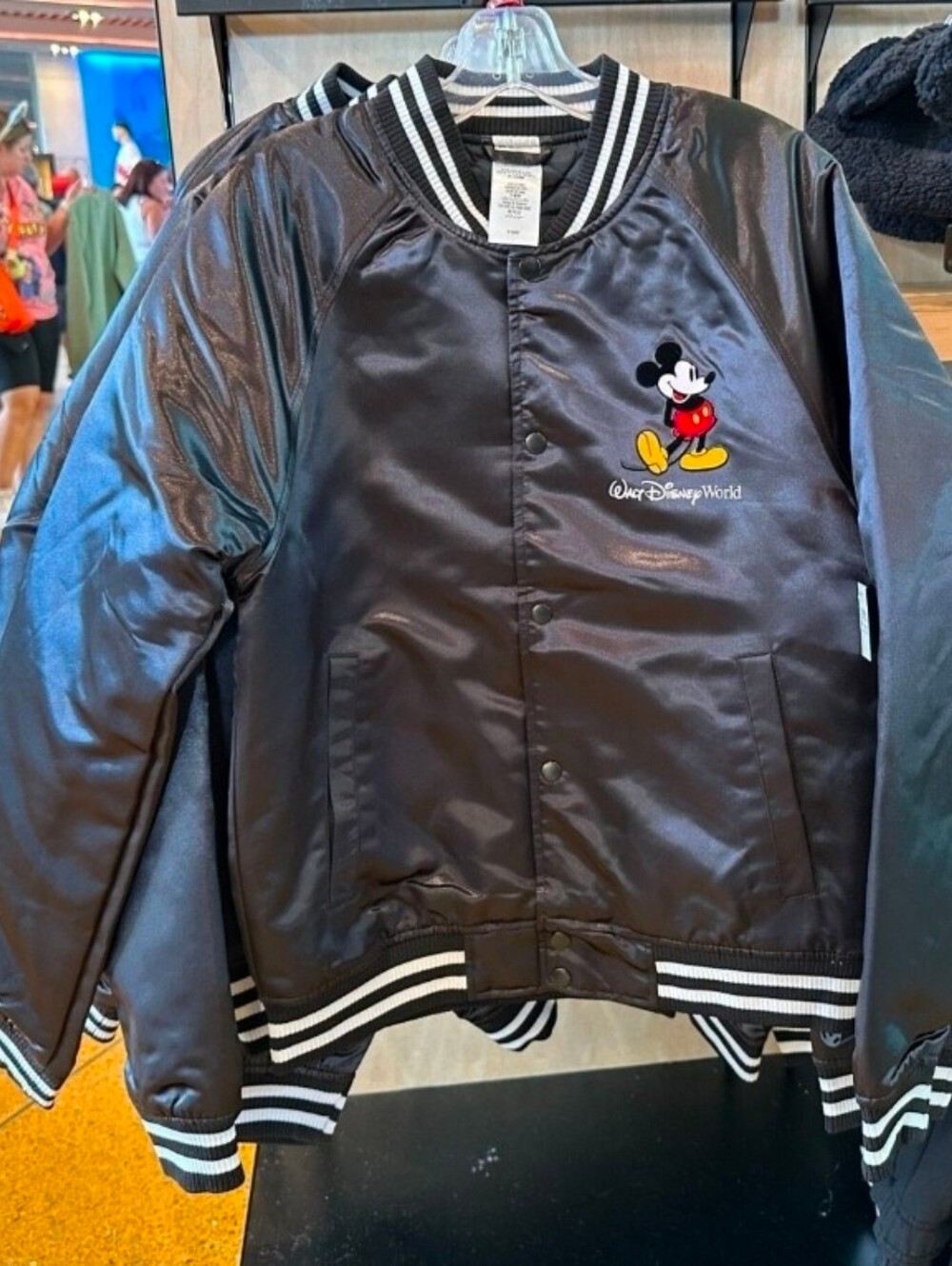 Retro Walt Disney World Mickey Mouse Black Letterman Jacket Unisex